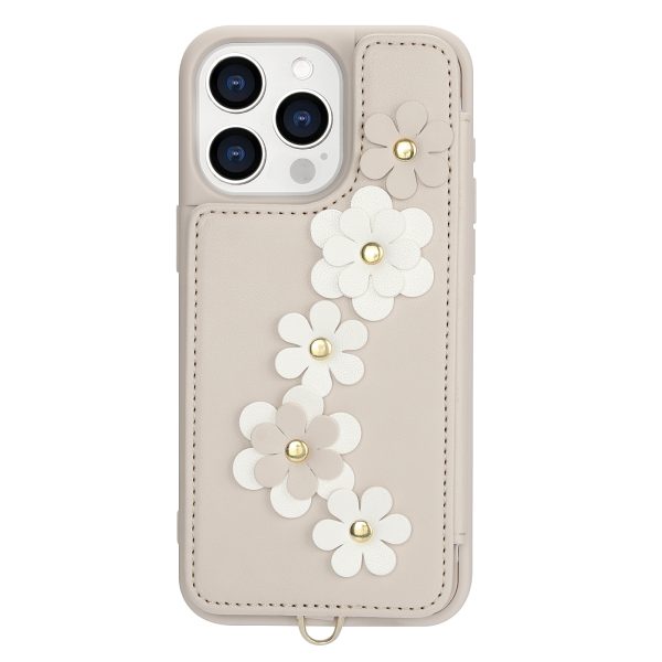 Case for iPhone 15 Pro Max Wallet Case with Card Holder & Strap - Floral Leather Design - Image 14