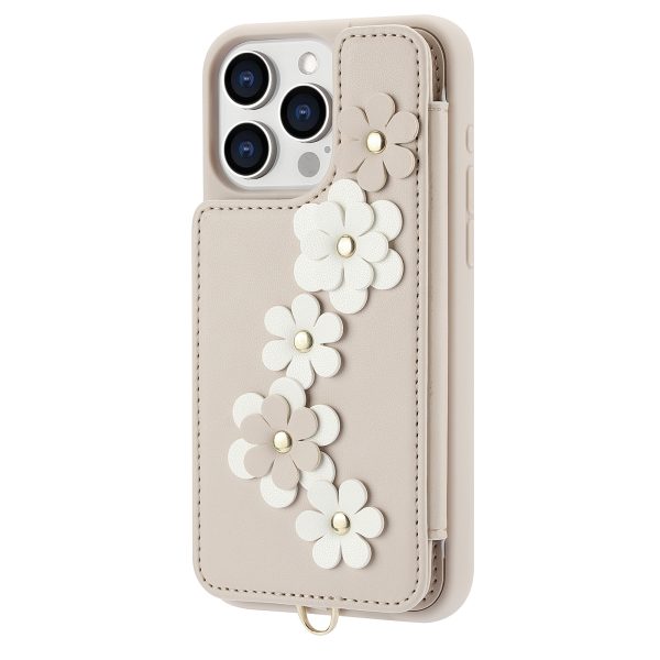 Case for iPhone 15 Pro Max Wallet Case with Card Holder & Strap - Floral Leather Design - Image 6