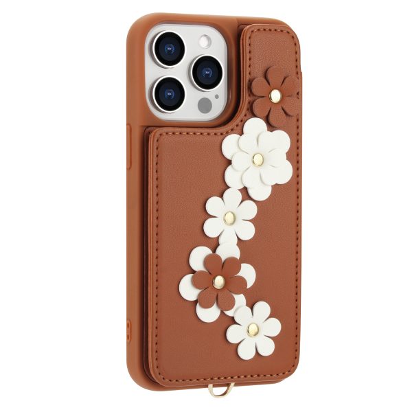 Case for iPhone 15 Pro Max Wallet Case with Card Holder & Strap - Floral Leather Design - Image 21